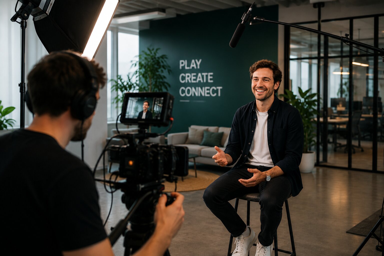 Shooting vidéo avec des collaborateurs
